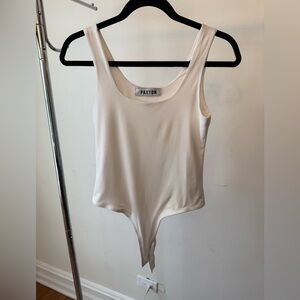 Cream Scoop Neck Bodysuit